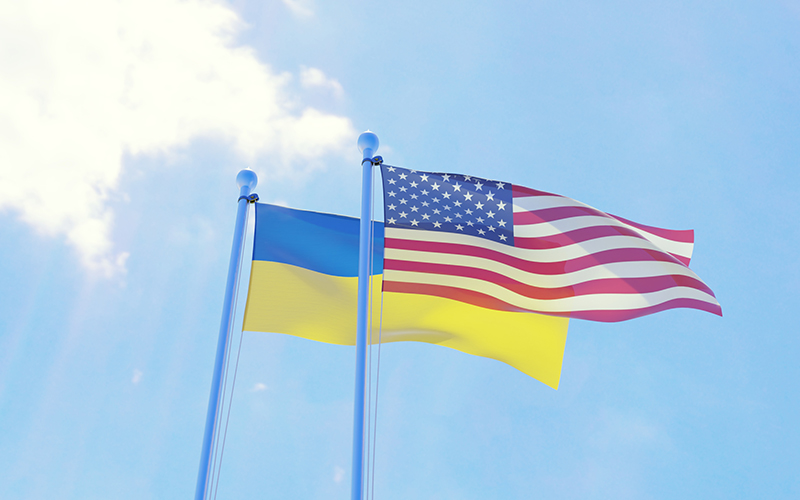 Флаг Украина и США